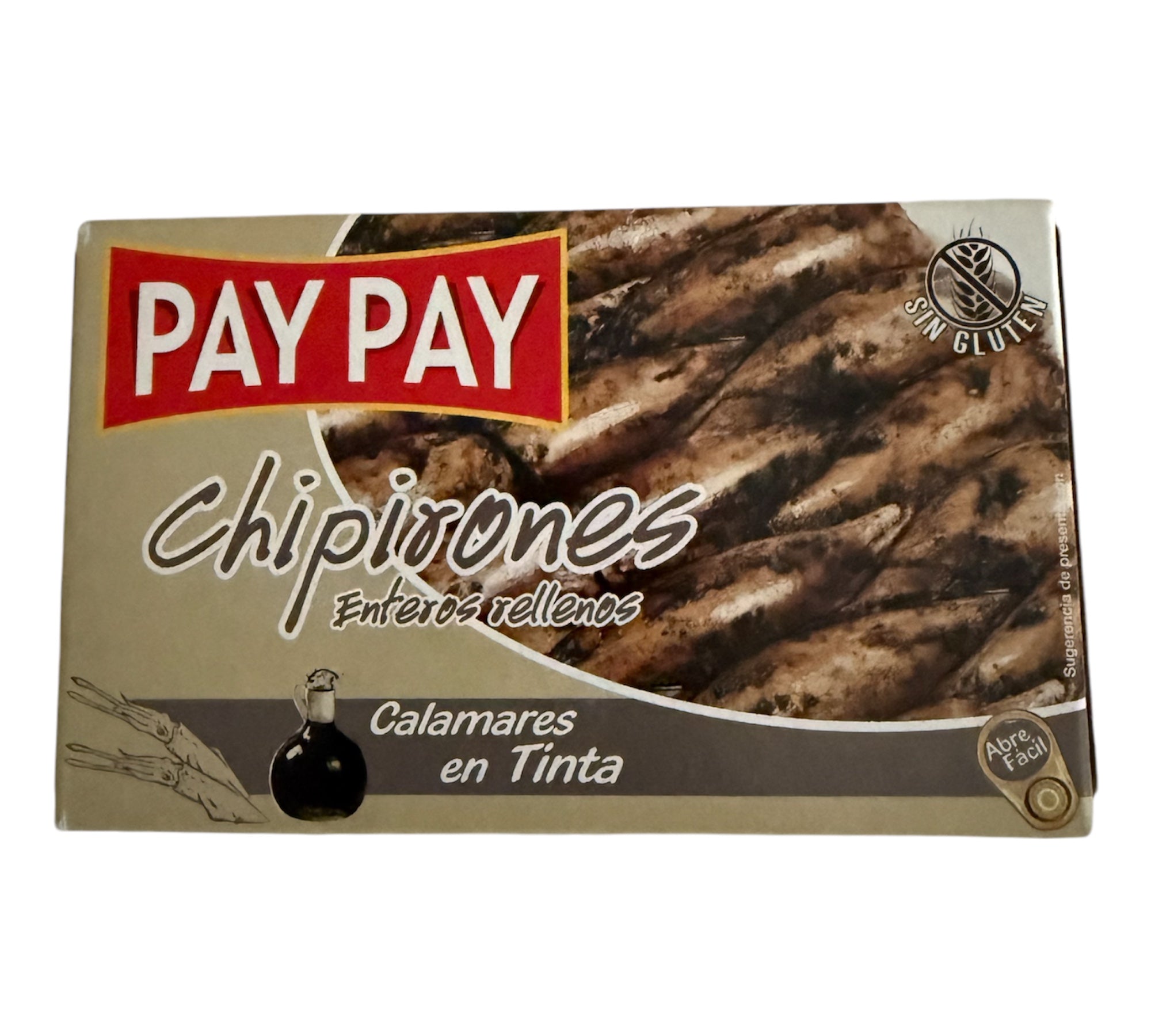 Pay Pay Chipirones - Stuffed Squids in Ink Sauce - Net Weight 115g Drained Weight 72g