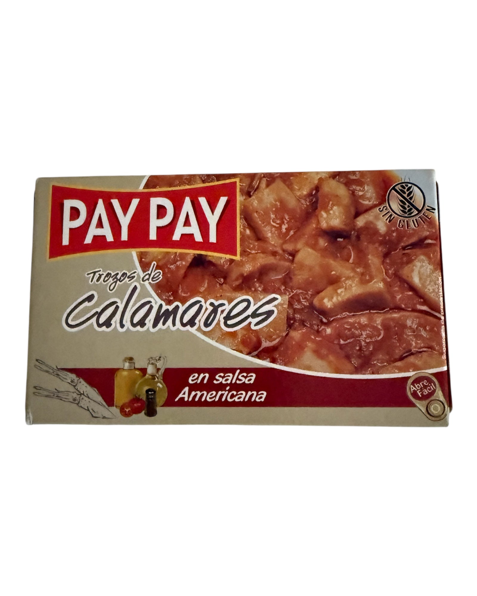 Pay Pay Squid Pieces in American Sauce - Net Weight 115g Drained Weight 72g