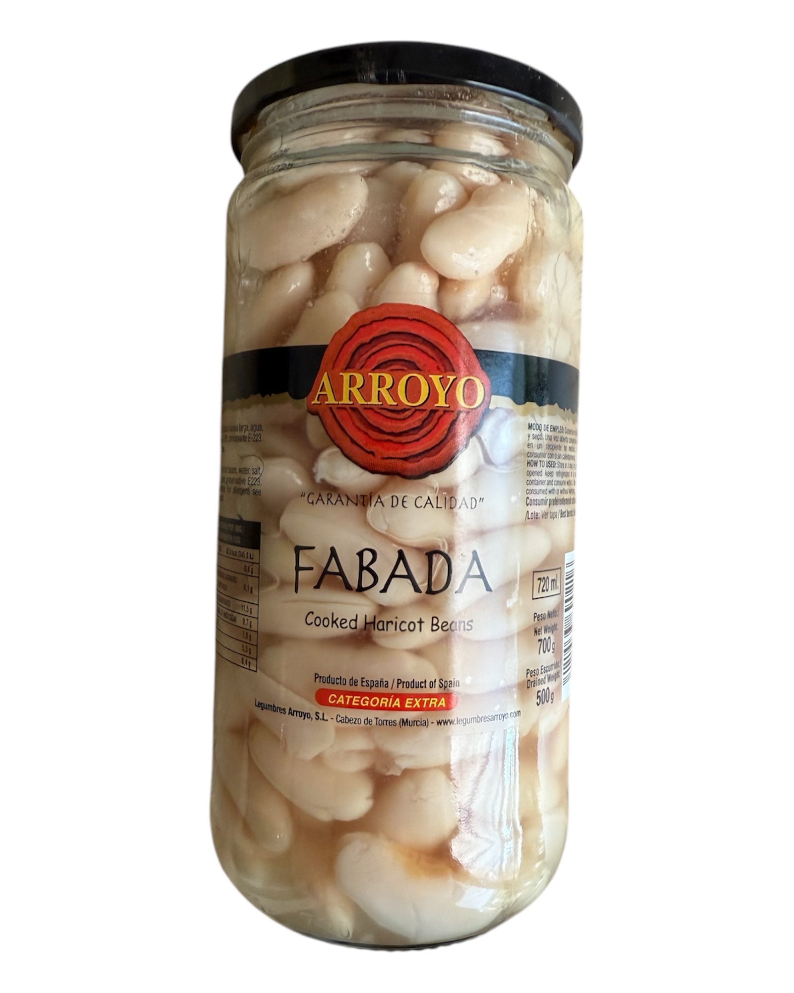 Fabada Cooked Haricot Beans - Net weight 700g, Drained Weight 500g